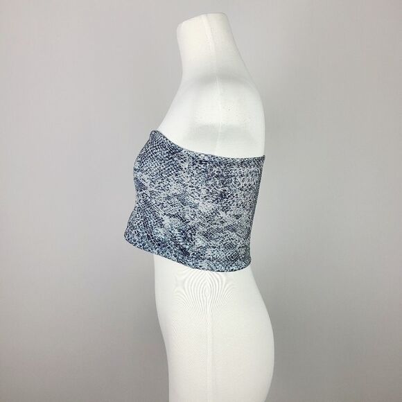 Topshop Snakeskin Strapless Bandeau Top Size 6 - Picture 6 of 16